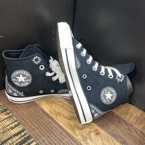 Converse Women Chuck Taylor All Star Hi Woven Autumn Embroidery A05066C Black 7